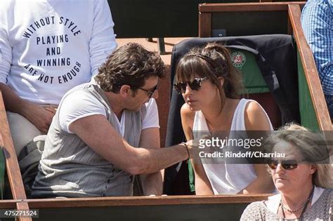 Patrick Bruel and Caroline Nielsen attend the 2015 Roland Garros .